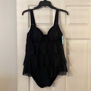 Bal Harbour Swim size 12 brand new with tags please see all photos color black